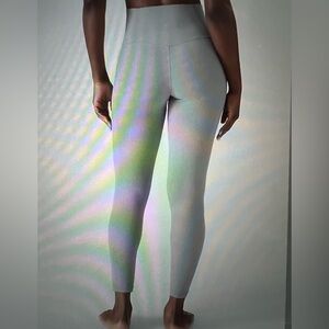 Athleta Ultimate Stash SHEER Mesh Panel 7/8 tight pastel grey ultra high rise M